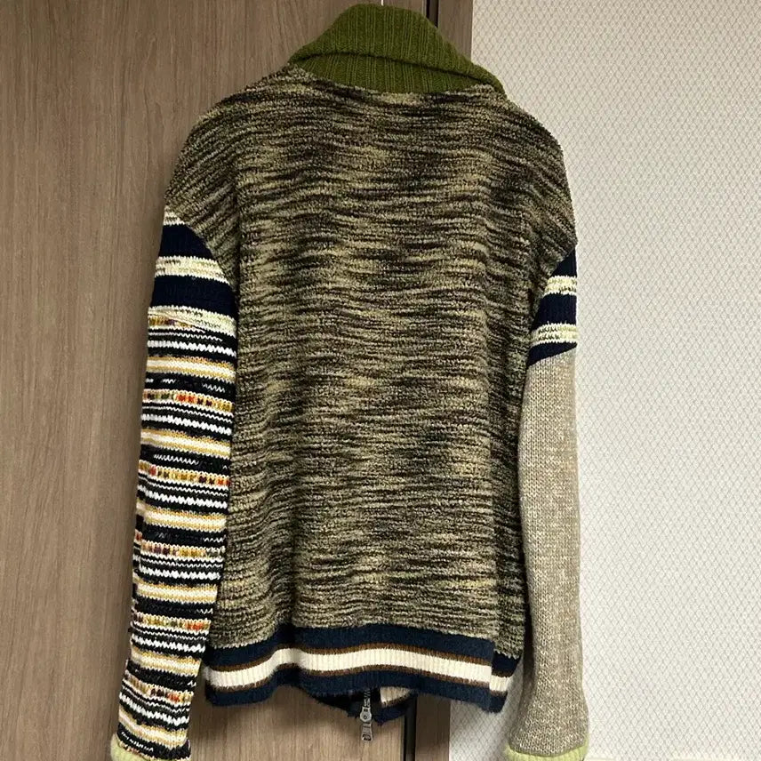 [BUNJANG] Andersson Bell Patchwork Knit Zip-up Cardigan / 앤더슨벨 브리프덴 패치워크 니트 집업 가디건