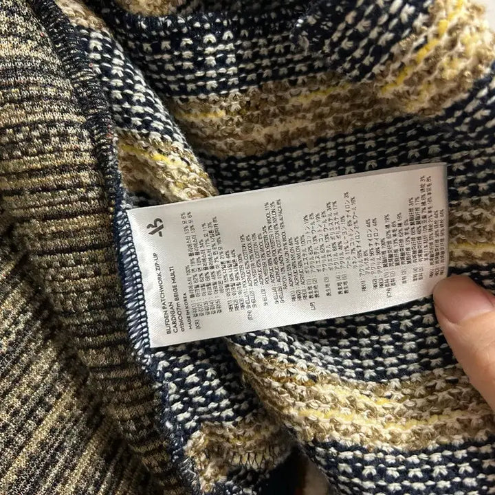 [BUNJANG] Andersson Bell Patchwork Knit Zip-up Cardigan / 앤더슨벨 브리프덴 패치워크 니트 집업 가디건