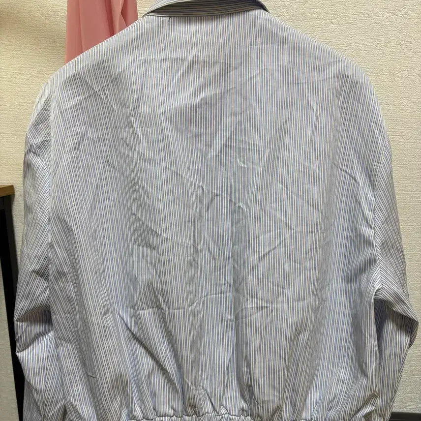 [BUNJANG] Striped Collar Zip-Up Jacket / (새상품)여성 스트라이프 카라 자켓 집업 점퍼 블루종 아우터