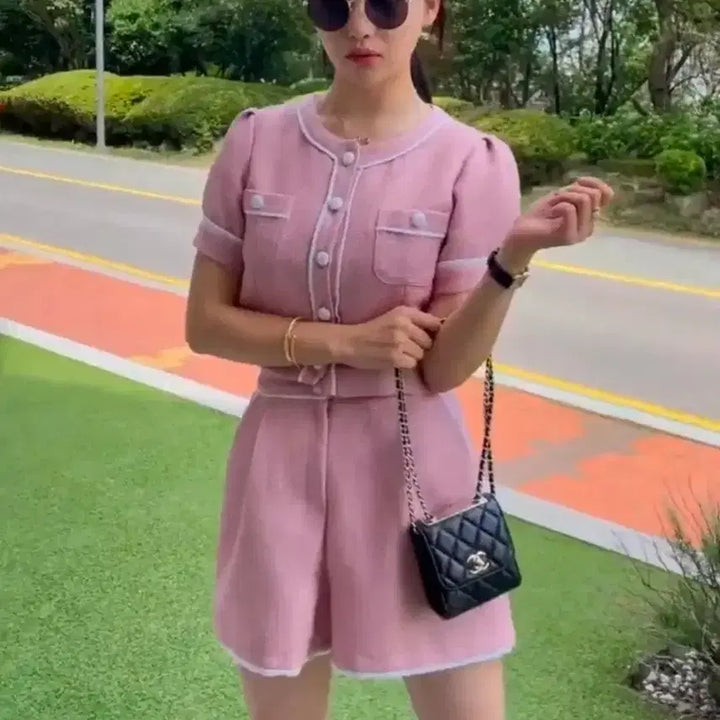 [BUNJANG] Pink Two-Piece Set / 마리마켓 핑크 투 피스