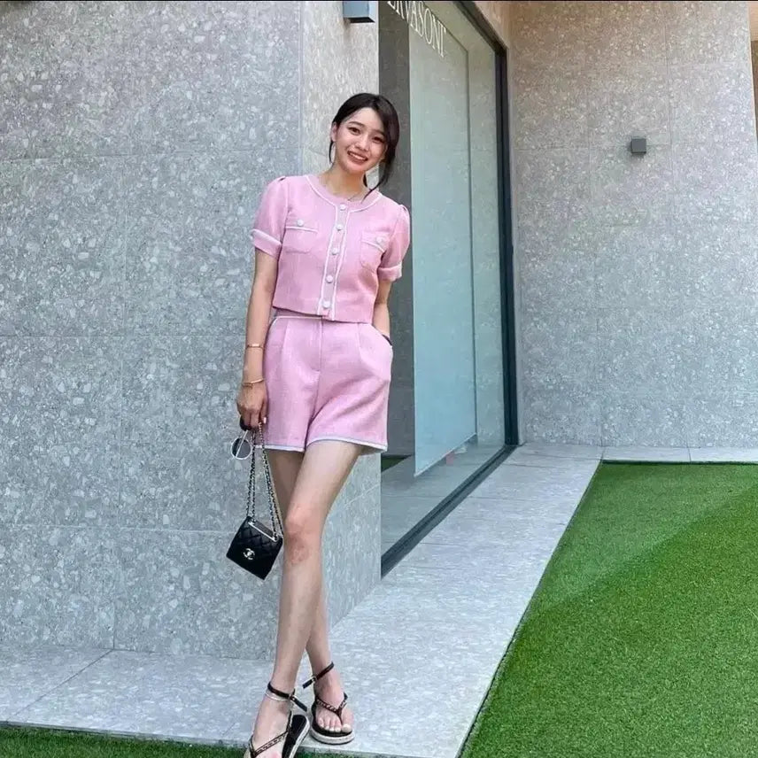 [BUNJANG] Pink Two-Piece Set / 마리마켓 핑크 투 피스