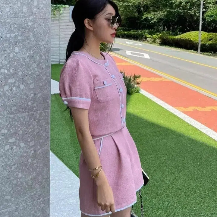 [BUNJANG] Pink Two-Piece Set / 마리마켓 핑크 투 피스