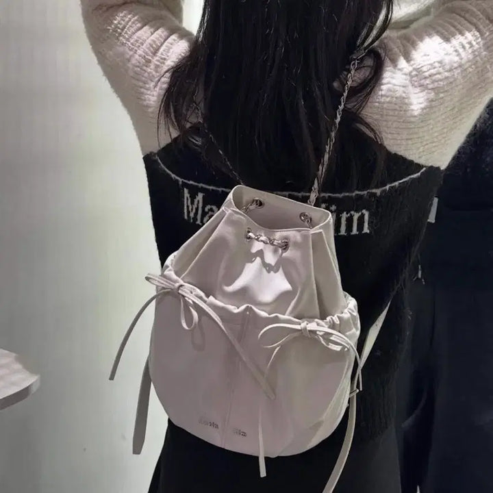 [BUNJANG] Matin Kim Drawstring Chain Bucket Bag / 마뗑킴 블랙 드로우스트링 체인 버킷백