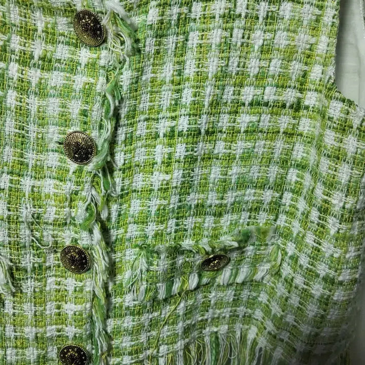 [BUNJANG] ZARA Fringe Tweed Vest / ZARA 그린 프린지 스타일 트위드 조끼