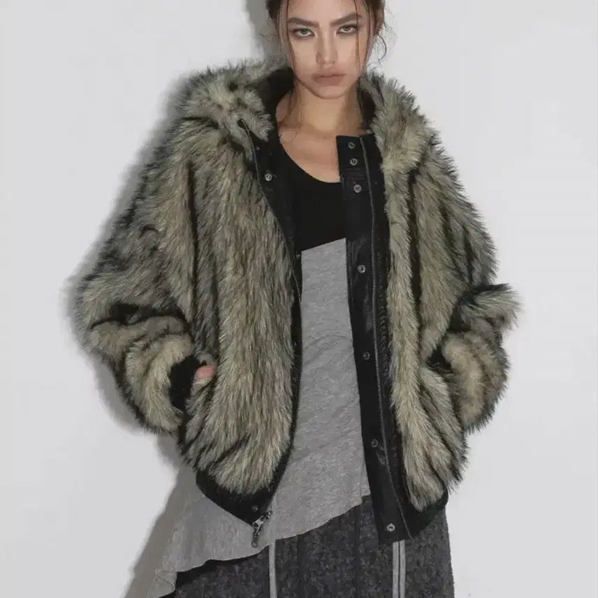 [BUNJANG] Sandric Leather Fur Jacket / 샌드릭 레더 퍼 자켓