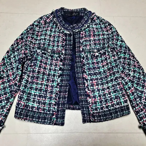 [BUNJANG] G-Cut Cubic Point Mint Blue Tweed Jacket / 지컷 큐빅포인트 민트블루 트위드자켓 폴1287