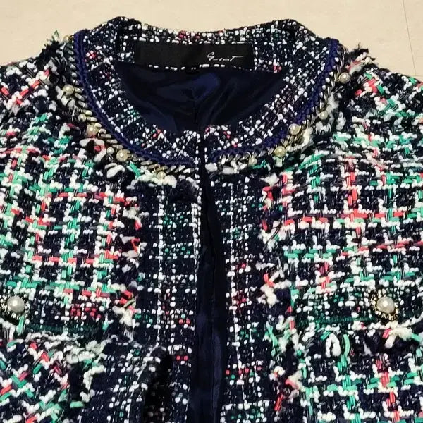 [BUNJANG] G-Cut Cubic Point Mint Blue Tweed Jacket / 지컷 큐빅포인트 민트블루 트위드자켓 폴1287