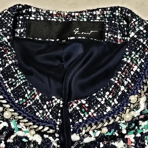 [BUNJANG] G-Cut Cubic Point Mint Blue Tweed Jacket / 지컷 큐빅포인트 민트블루 트위드자켓 폴1287