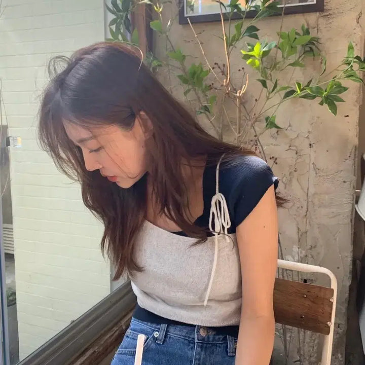 [BUNJANG] Tanat Asymmetrical Layered Bustier Ivory / 타낫 언발란스 레이어드 뷔스티에 아이보리