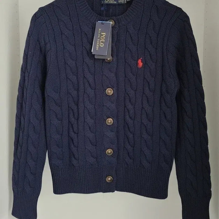 [BUNJANG] Polo Ralph Lauren Wool Cable Knit Cardigan Navy / 폴로 울케이블 가디건 네이비 새상품 여성용 S.M