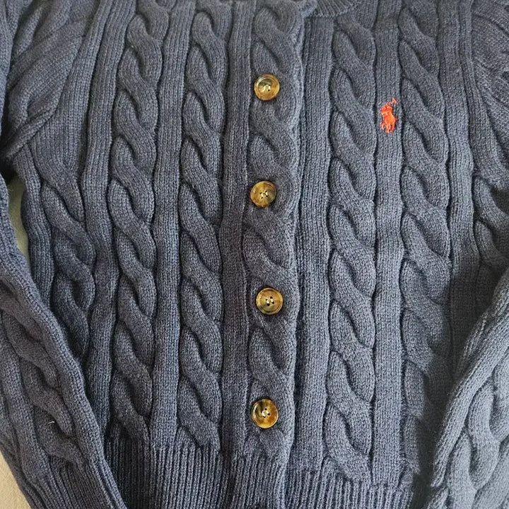 [BUNJANG] Polo Ralph Lauren Wool Cable Knit Cardigan Navy / 폴로 울케이블 가디건 네이비 새상품 여성용 S.M