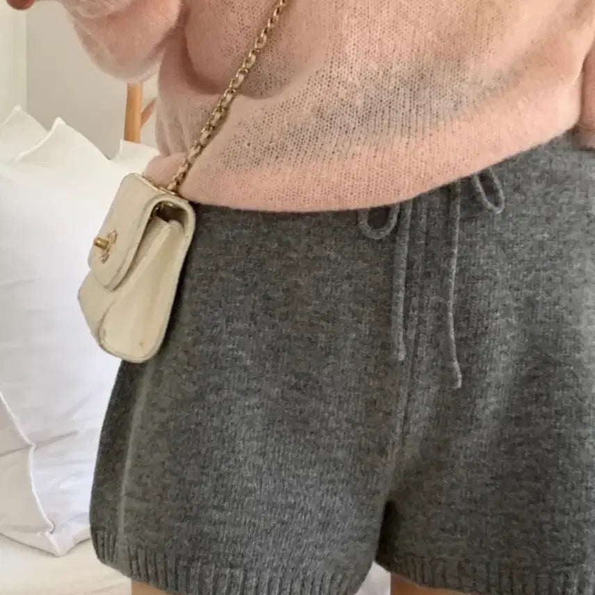 [BUNJANG] Miel Es Knit Bending Pants Gray / 미엘 에즈 니트 밴딩바지 그레이