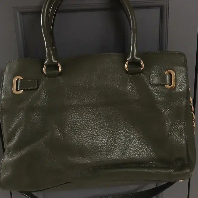 [BUNJANG] Michael Kors Olive Green Leather Tote Bag / 마이클코어스 가방 올리브색 토트백