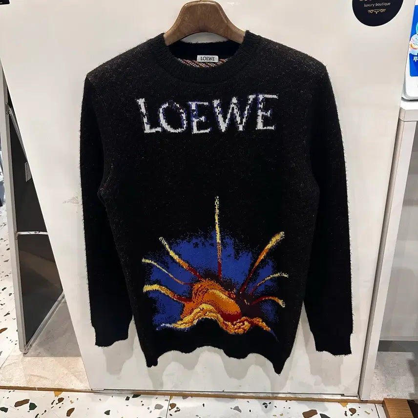 [BUNJANG] Loewe Black Sunburst Knit Sweater / 로에베 블랙 선 버스트 니트 L