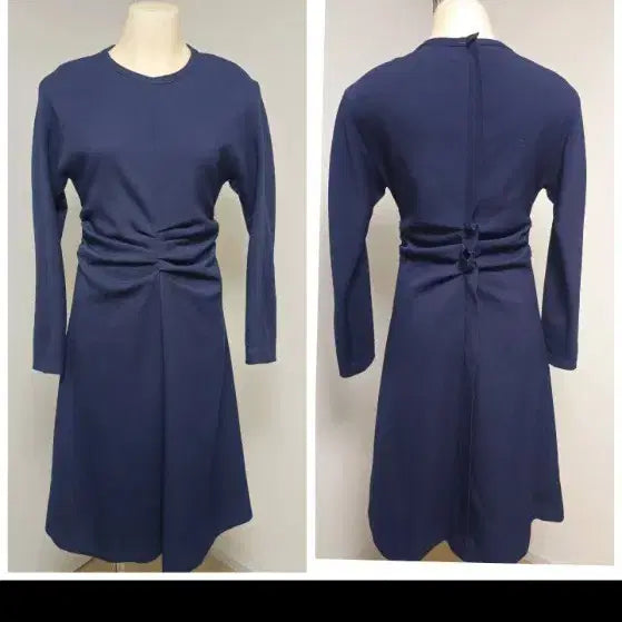 [BUNJANG] JIGOTT Navy Shirring Flare Dress / 지고트 / 허리셔링 네이비 플레어 원피스 55 (정가55.8)