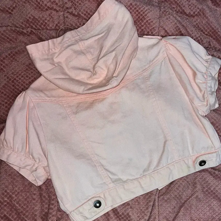 [BUNJANG] Liz Lisa Vintage Hooded Short Sleeve Jacket / 리즈리사 빈티지 후드 반팔 자켓 갸루 히메갸루 트랄라라 라떼갸루