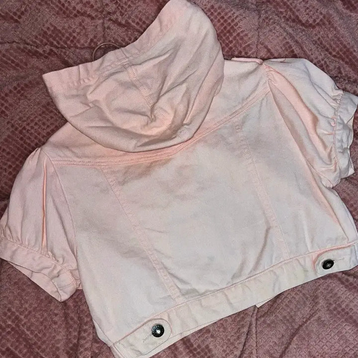 [BUNJANG] Liz Lisa Vintage Hooded Short Sleeve Jacket / 리즈리사 빈티지 후드 반팔 자켓 갸루 히메갸루 트랄라라 라떼갸루