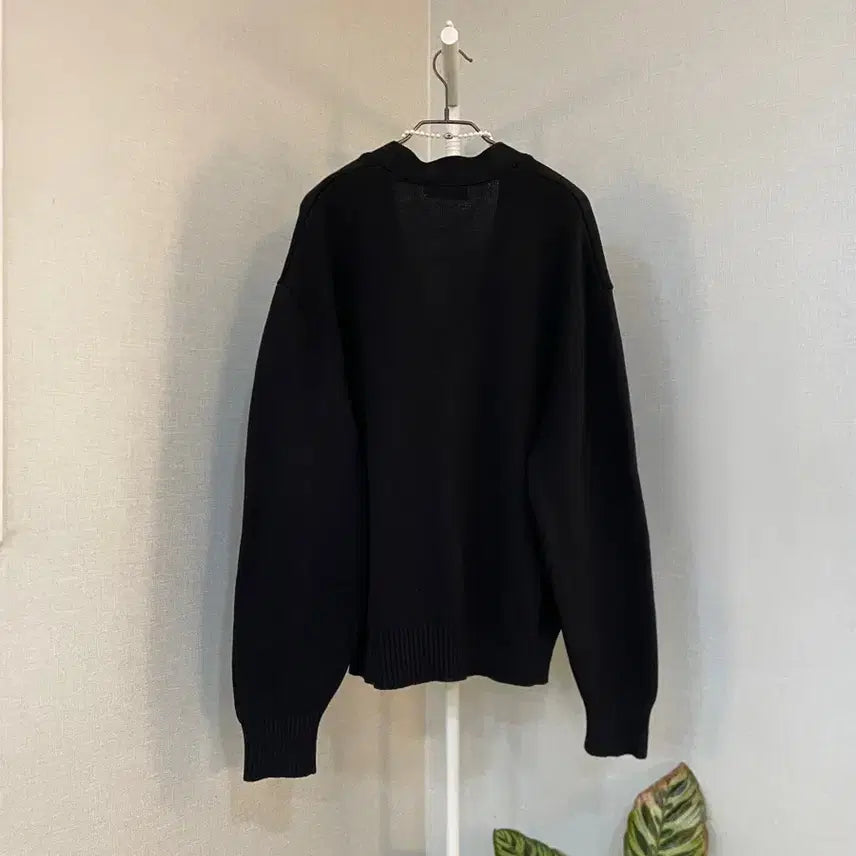 [BUNJANG] Custom Clock Black Oversized Cotton Cardigan / 커스텀클락 블랙오버핏 여자남자 봄면 가디건