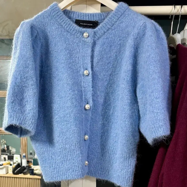 [BUNJANG] The Ebony Eyes Lee Ji Hye Alpaca Cardigan / 더에보니아이즈 알파카 반팔 가디건 미착용 새상품/이지혜 착용