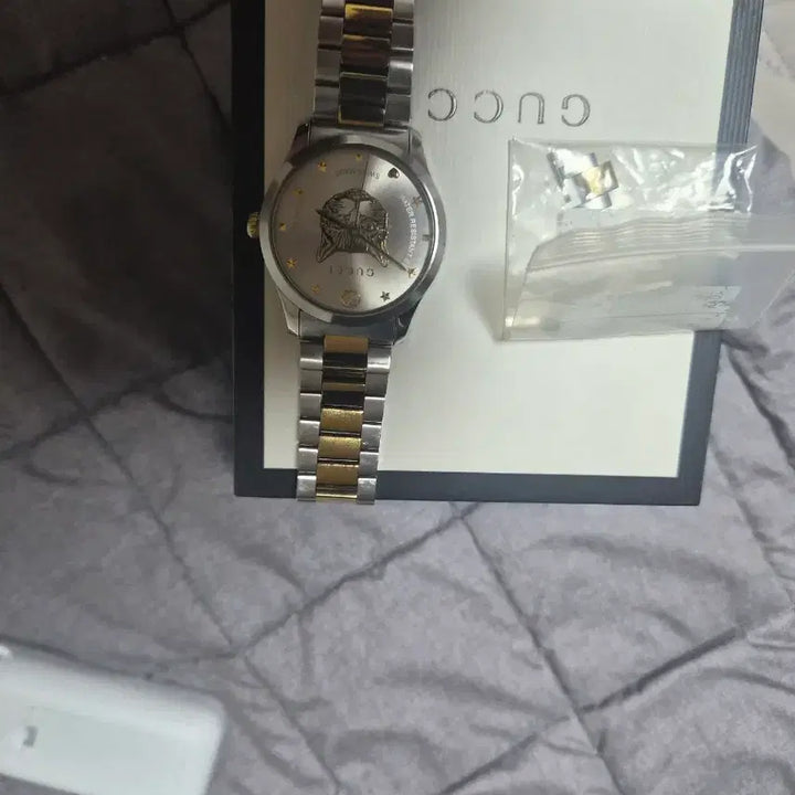 [BUNJANG] Gucci Cat Watch Silver/Gold Metal / 구찌 고양이 시계 실버/골드 메탈