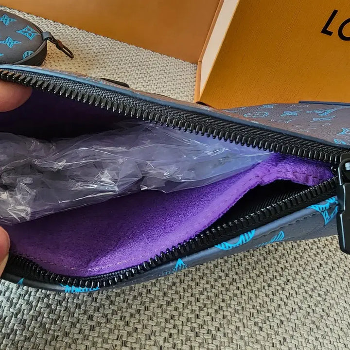 [BUNJANG] Louis Vuitton Monogram Shadow Duo Sling Bag / 새상품급 루이비통 네이비 리버블루 쉐도우 모노그램 듀오 슬링백