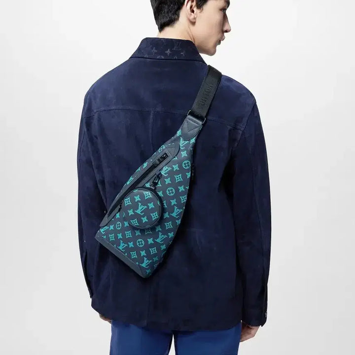 [BUNJANG] Louis Vuitton Monogram Shadow Duo Sling Bag / 새상품급 루이비통 네이비 리버블루 쉐도우 모노그램 듀오 슬링백