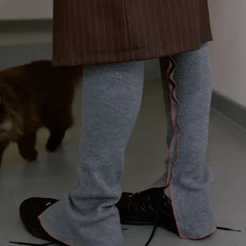 [BUNJANG] Sienne SLIT STITICH LEG WARMERS Melange Gray / 시눈 SLIT STITICH LEG WARMERS 멜란지 그레이