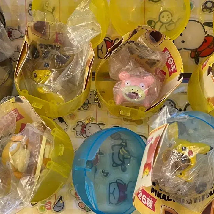 [BUNJANG] Pokemon Pikachu &amp; Friends Figure Set / 포켓몬스터 (피카츄,이브이,팽도리,고라파덕,야돈,나몰빼미) 가챠 피규어