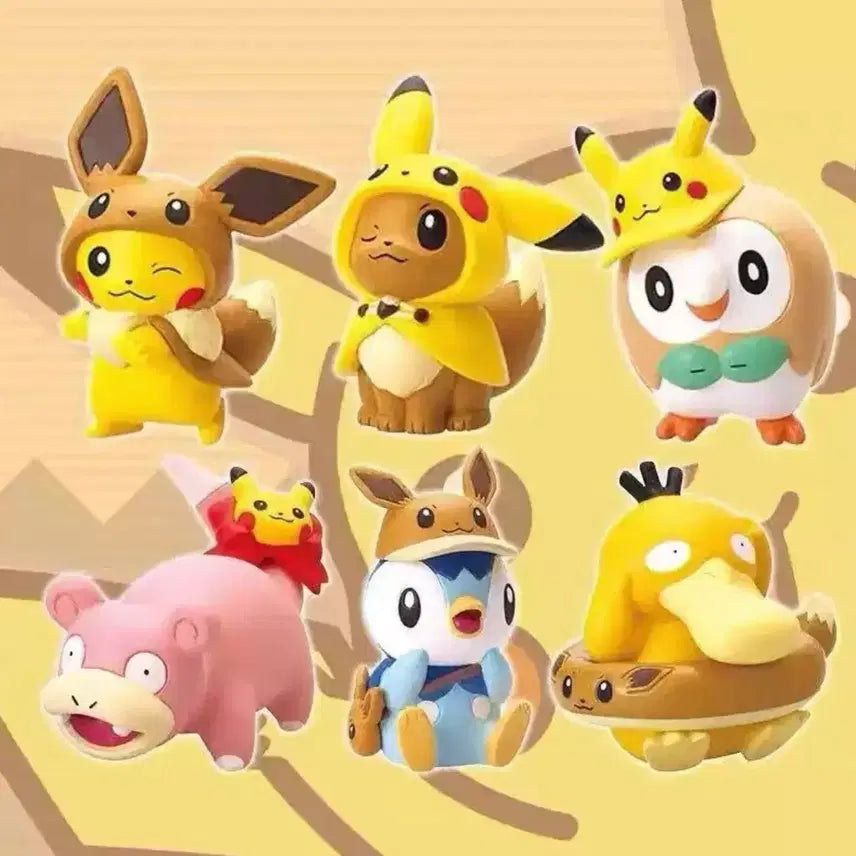 [BUNJANG] Pokemon Pikachu &amp; Friends Figure Set / 포켓몬스터 (피카츄,이브이,팽도리,고라파덕,야돈,나몰빼미) 가챠 피규어