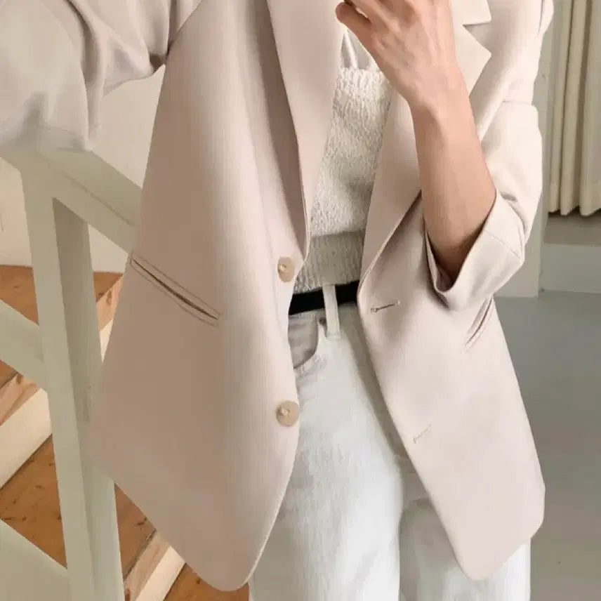 [BUNJANG] Benito New Solid Jacket Mood Beige / 베니토 뉴 솔리드 자켓 무드베이지