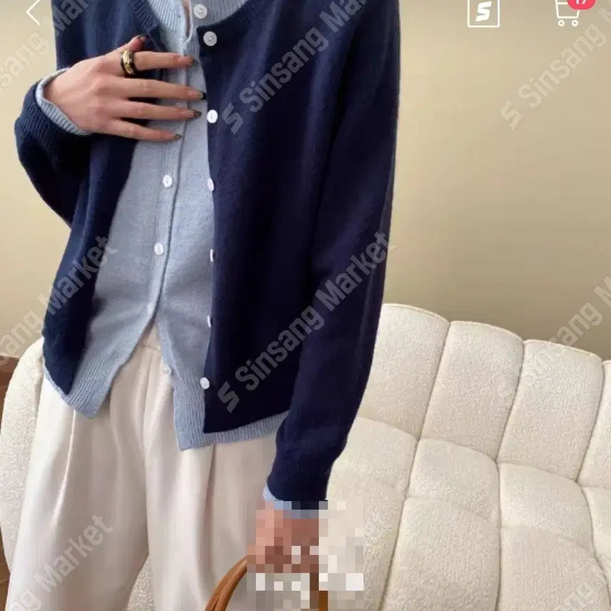 [BUNJANG] Color Block Cardigan / 배색가디건