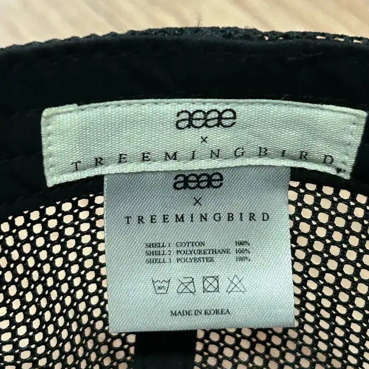 [BUNJANG] Aeae X Trimming Bird Leather Mesh Ball Cap / [리미티드] Aeae X 트리밍버드 콜라보 레더 메쉬 볼캡/모자