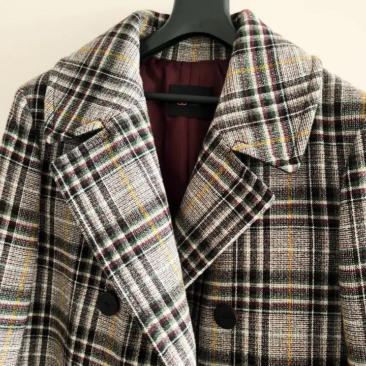 [BUNJANG] JIGOTT Checkered Long Coat / JIGOTT 체크 롱코트 (새상품급)