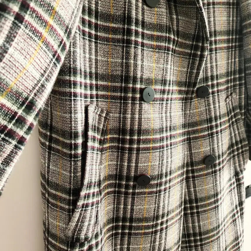 [BUNJANG] JIGOTT Checkered Long Coat / JIGOTT 체크 롱코트 (새상품급)