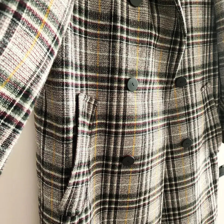 [BUNJANG] JIGOTT Checkered Long Coat / JIGOTT 체크 롱코트 (새상품급)