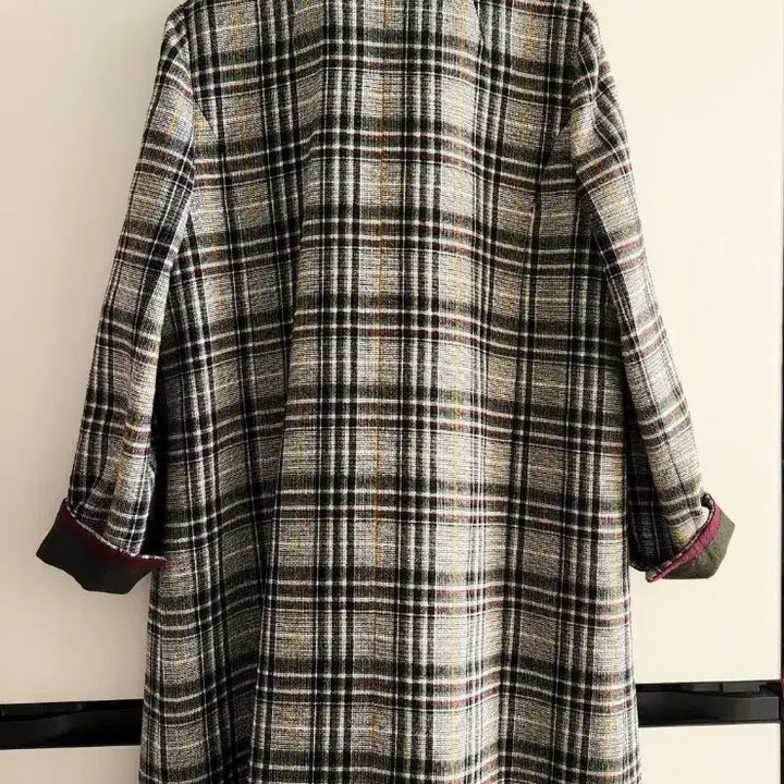 [BUNJANG] JIGOTT Checkered Long Coat / JIGOTT 체크 롱코트 (새상품급)