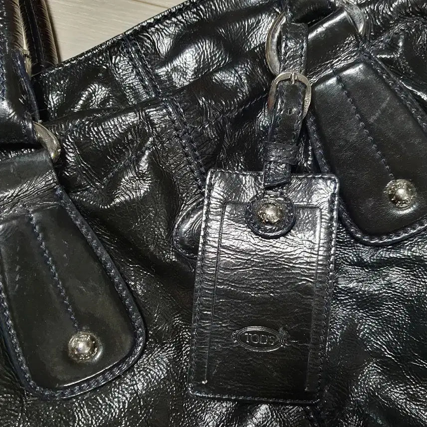[BUNJANG] Tod's Black Leather A4 Shoulder Bag / 토즈 블랙 가죽 A4수납 숄더백 서류가방 중고 가방 은피아노