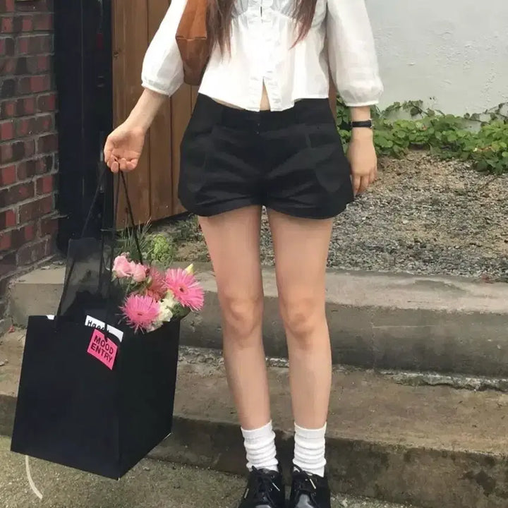[BUNJANG] Our Cabinet Pintuck Shorts / 아워캐비넷 핀턱 숏 팬츠