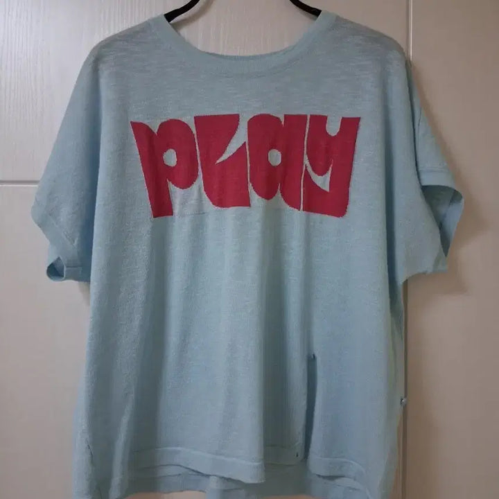 [BUNJANG] KKOOZ Blue Printed Knit T-shirt / 꾸즈 프린팅 니트 블루