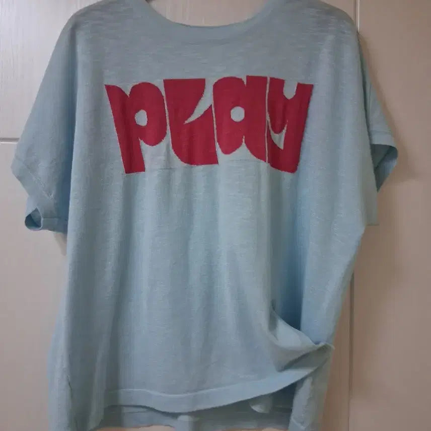 [BUNJANG] KKOOZ Blue Printed Knit T-shirt / 꾸즈 프린팅 니트 블루
