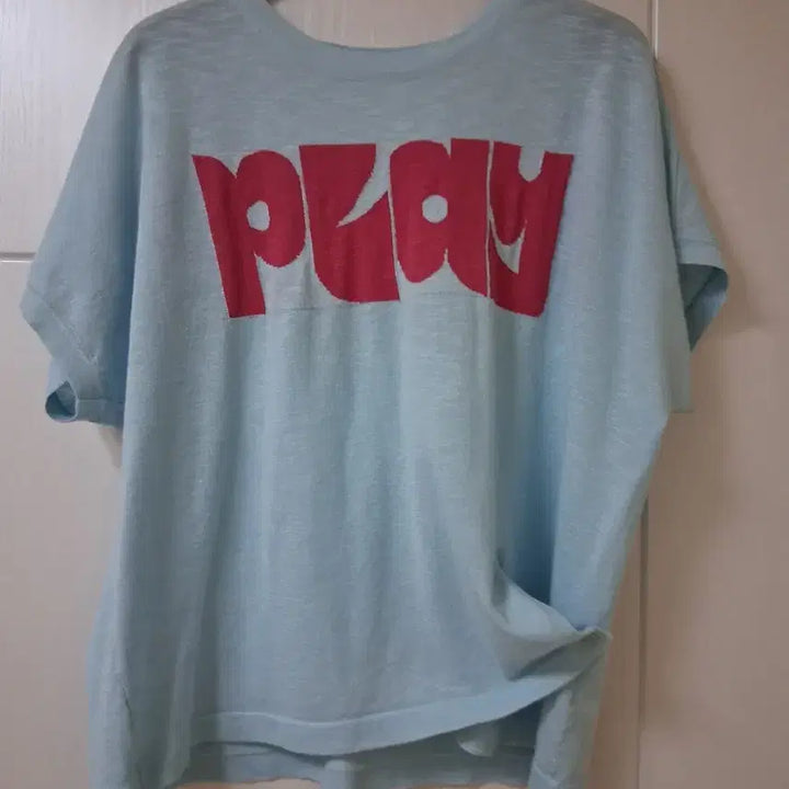 [BUNJANG] KKOOZ Blue Printed Knit T-shirt / 꾸즈 프린팅 니트 블루