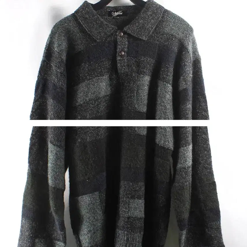 [BUNJANG] Vintage Style Check Pattern Knit / 빈티지 스타일 체크 패턴 니트