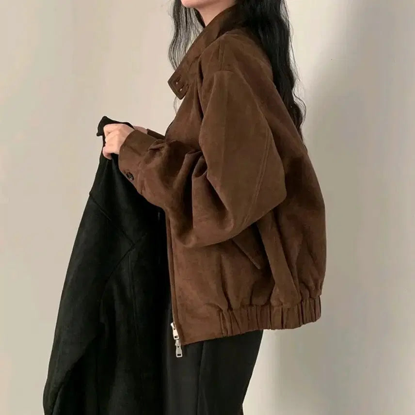 [BUNJANG] Women's Suede Jacket / 여성 스웨이드 자켓