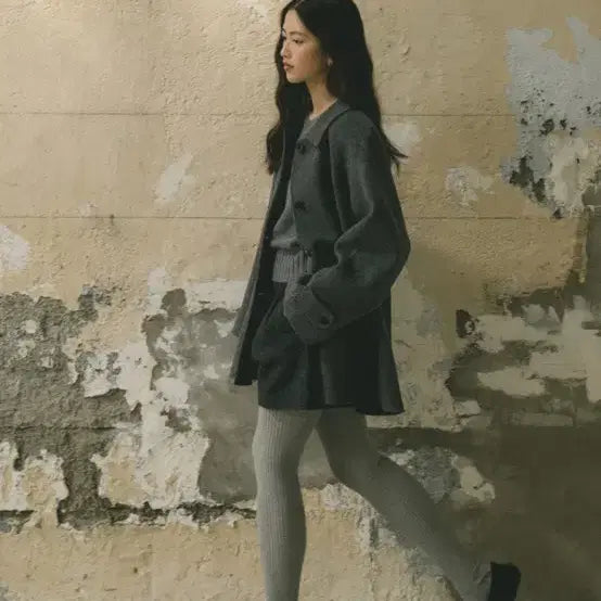 [BUNJANG] Ring Seoul Handmade Half Coat / 링서울 핸드메이드 하프코트 차콜 새상품