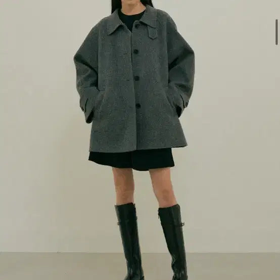 [BUNJANG] Ring Seoul Handmade Half Coat / 링서울 핸드메이드 하프코트 차콜 새상품