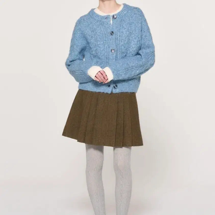 [BUNJANG] General Idea Wool Dust Cable Cardigan M / 제너럴아이디어 울 더스트 케이블 가디건 M