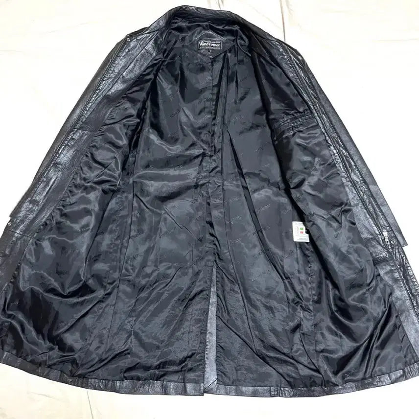 [BUNJANG] Black Leather Coat / 블랙 레더 코트