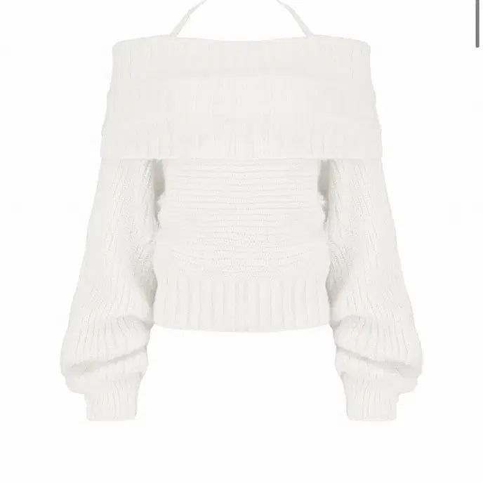 [BUNJANG] Clichy Palette Off-Shoulder Ribbon Knit / 클리시어 Palette off-shoulder ribbon knit