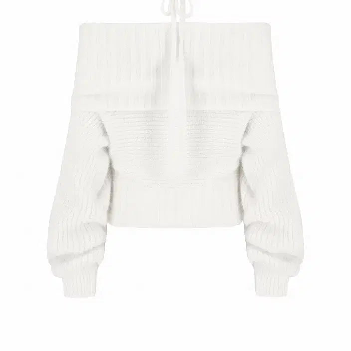 [BUNJANG] Clichy Palette Off-Shoulder Ribbon Knit / 클리시어 Palette off-shoulder ribbon knit