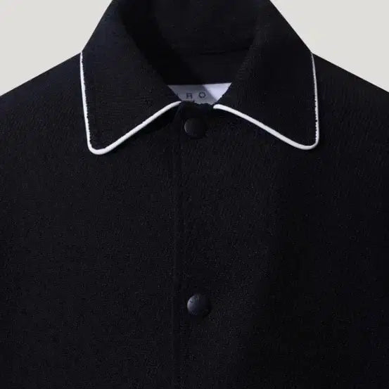 [BUNJANG] IROMAN Leather Trim Varsity Jacket - Black / 이로맨 LEATHER 트리밍 바시티 자켓 s 블랙